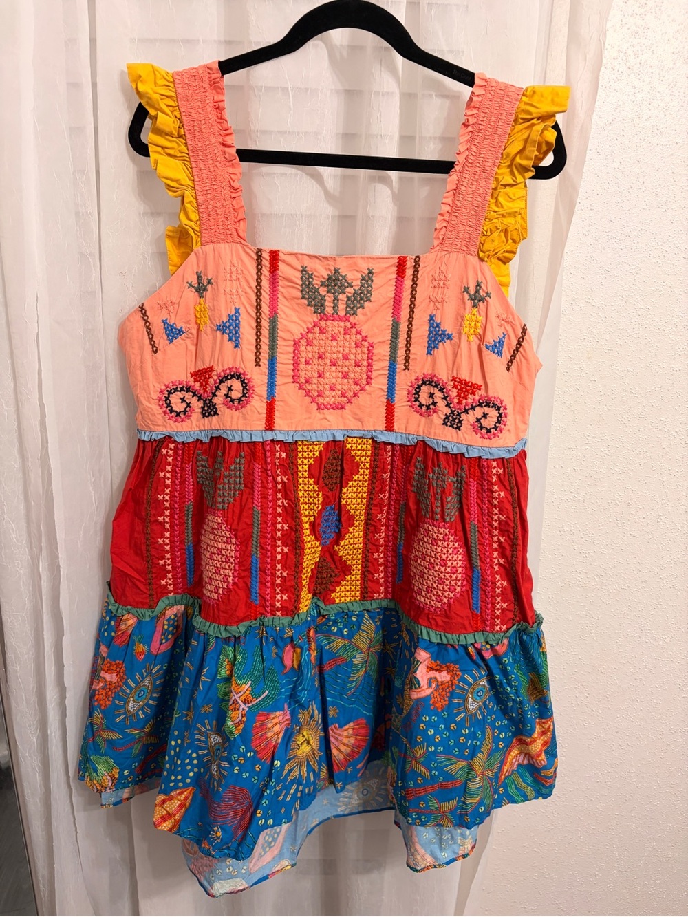 FARM Rio Colorblocked Mini Dress